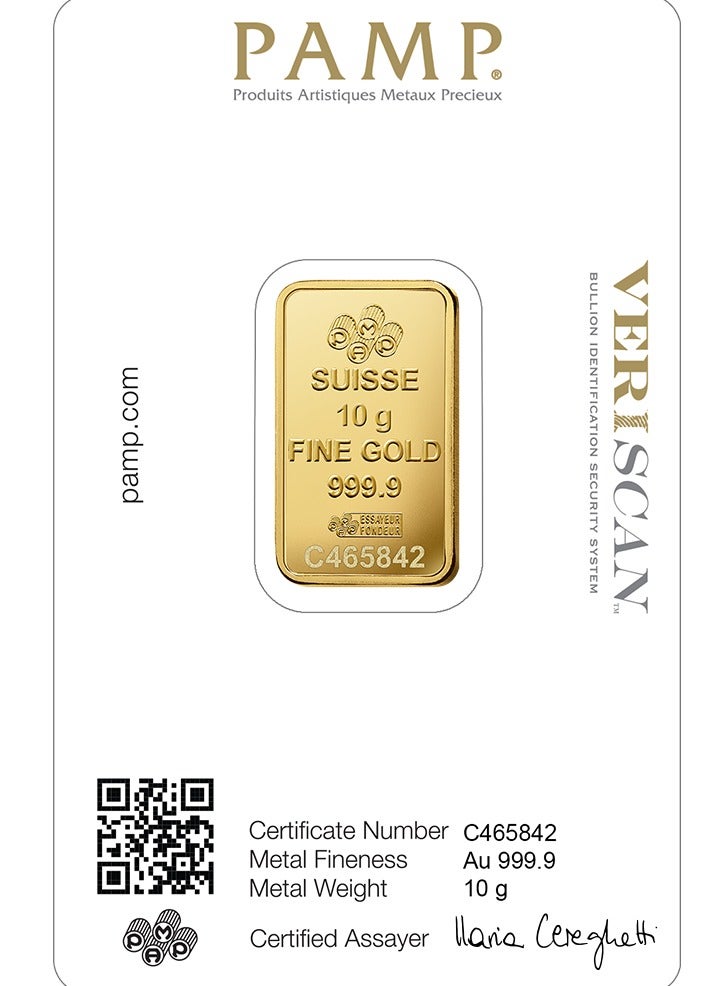 PAMP Suisse PAMP Lady Fortuna™ Gold Minted Bar - 10 gram 999.9 Purity Bar - 24 Karat - Image 2