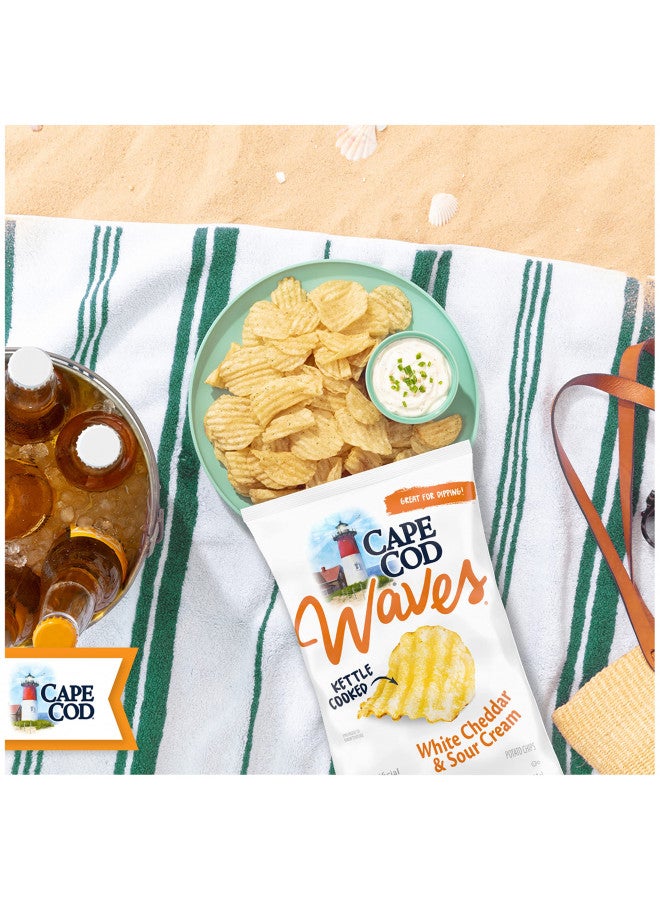CAPE COD Cape Cod Waves Potato Chips Wavy Cut White Cheddar & Sour Cream, 7 Oz - Image 3