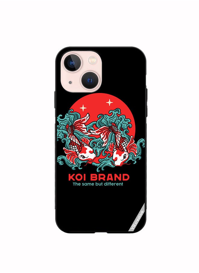 Protective Case Cover For Apple iPhone 13 Koi Twin Design Multicolour