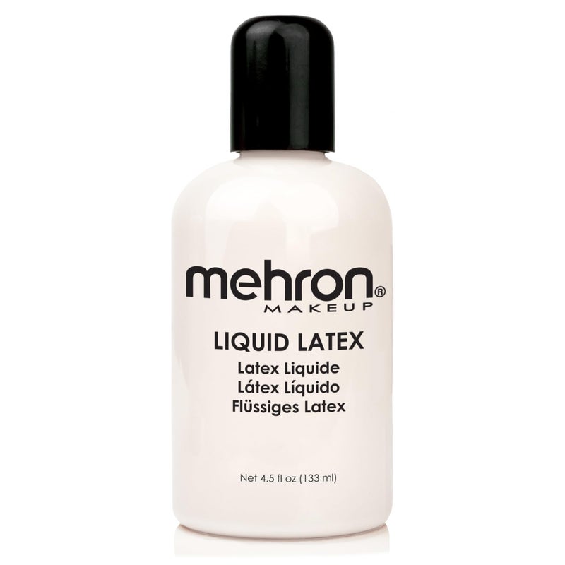 Mehron Makeup Liquid Latex | SFX | Halloween Latex Makeup | Glue for Skin | Prosthetic Glue 4.5 fl oz (133 ml) (Clear) - Image 1