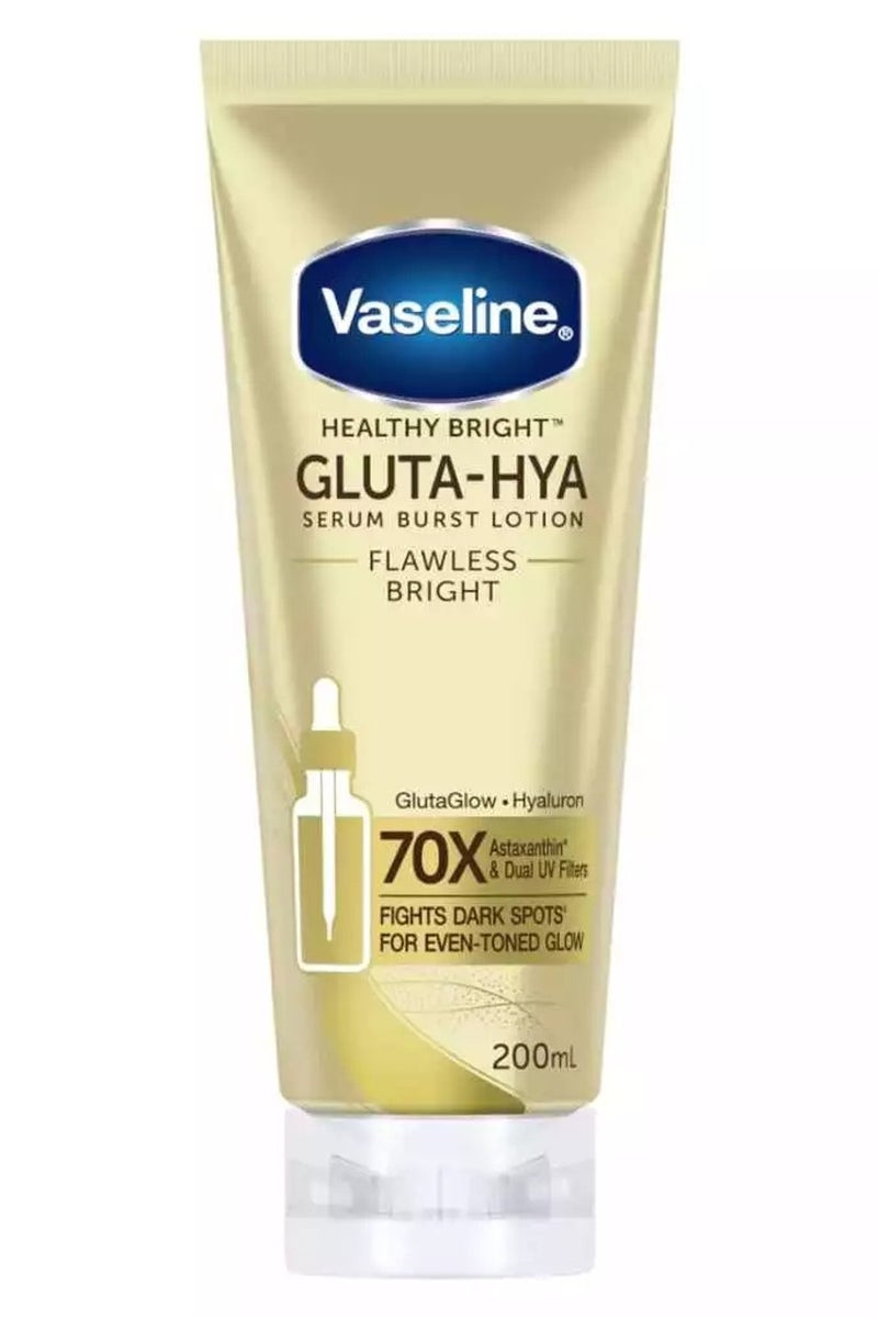 فازلين سيروم هيلثي برايت جلوتا-هيا للجسم، إشراقة مثالية - أقوى 70 مرة مع أستازانتين ومرشحات مزدوجة للأشعة فوق البنفسجية - 200 مل - Image 1