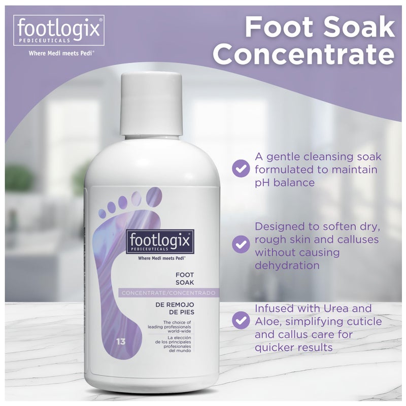 FOOTLOGIX مركز نقع القدم، 8.45 أونصة - تنظيف لطيف، نقع للقدم، تليين القدمين الجافتين والجلد السميك - Image 3