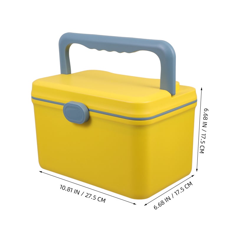2pcs Large Capacity Storage Box Bin with Handle Supply Travel Tote Storage Case Container Yellow - Image 3