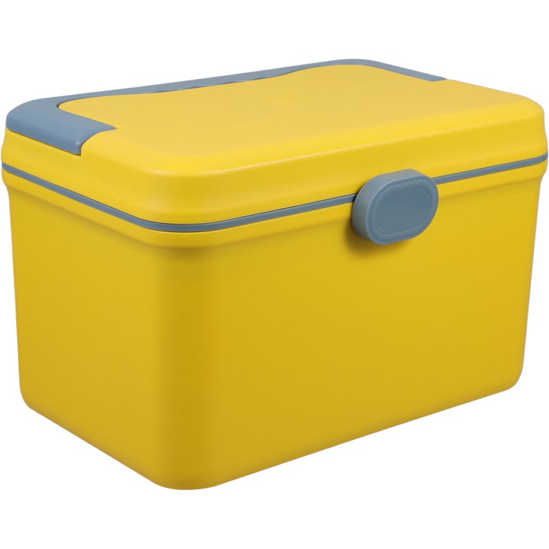 2pcs Large Capacity Storage Box Bin with Handle Supply Travel Tote Storage Case Container Yellow - Image 5