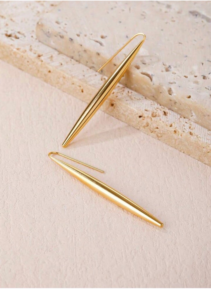 Dangle Charms - Luxury & Elegant Stainless Steel Gold Plated Earrings For Women - Image 1