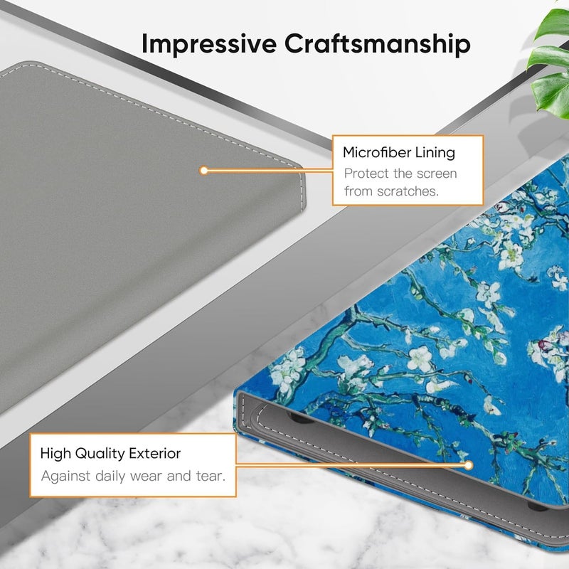 EKAM Universal Stand Folio Case Cover for All 7" Tablets, (Fire 7 tablet, Lenovo Tab M7 7 inch) Galaxy Tab E 7.0/ Tab A 7.0/ Oasis/Lenovo/RCA Voyager and More 6.5-7.5 inch Tablet (Bloosom) - Image 4