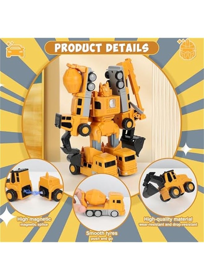 General Magnetic Transform Engineering Car Toy - Robot Assembled Toys with Storage Box Construction Toys for Kids Birthday  Classroom Exchange Gifts  - Image 4