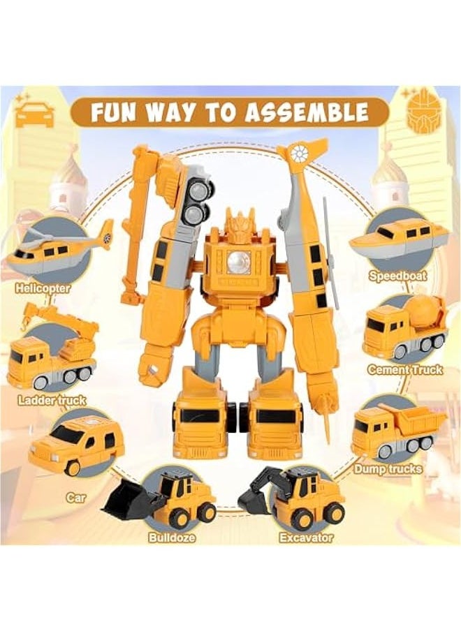 General Magnetic Transform Engineering Car Toy - Robot Assembled Toys with Storage Box Construction Toys for Kids Birthday  Classroom Exchange Gifts  - Image 3