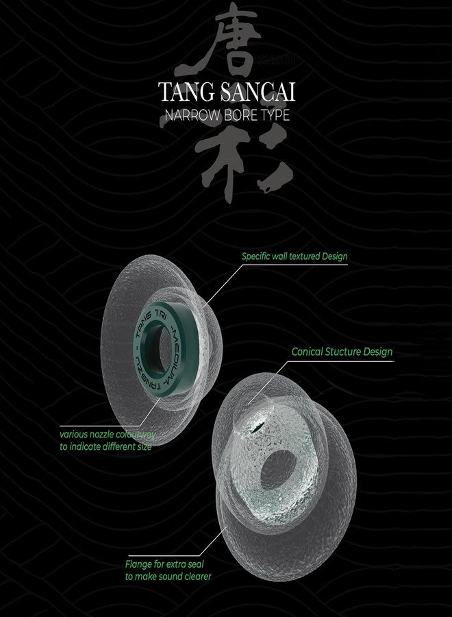 Linsoul TANGZU Tang Sancai Narrow Bore, Medical-Grade Silicone Eartips for IEMs, Replacement Silicone IEM Tips, for KZ ZS10 Pro 2, SuperMix 4,Hype4,Orchestra Lite, Earphones (SML, Earch 1 Pair) - Image 4