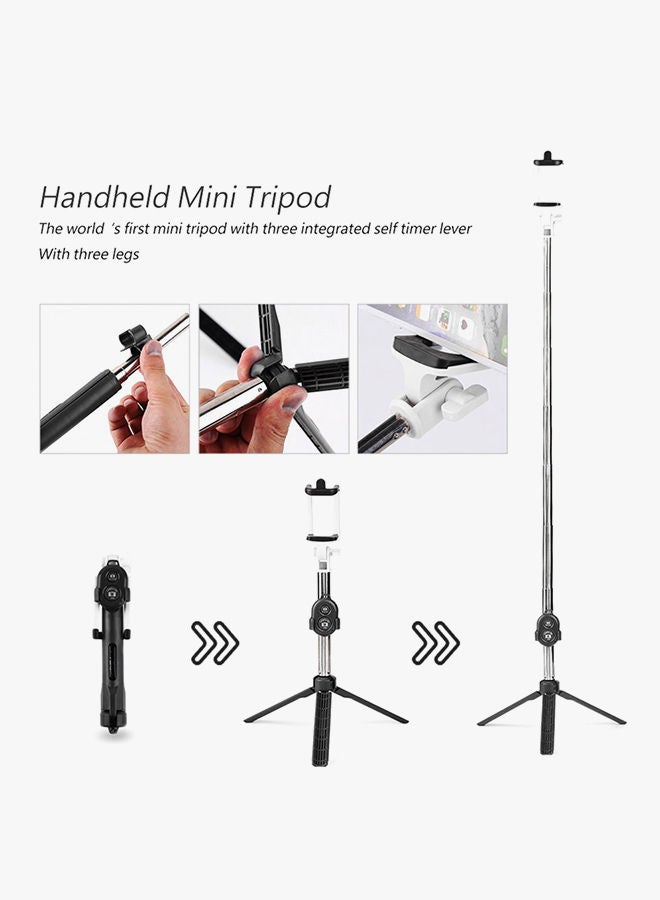 NIBEMINENT 3-In-1 Bluetooth Selfie Stick Black/Silver  - Image 3