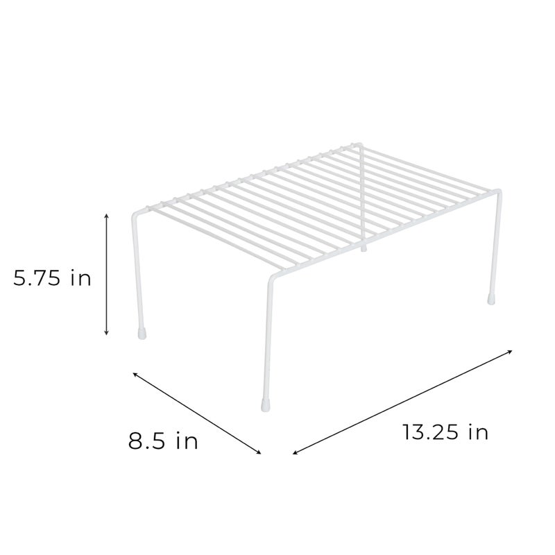 Smart Design Cabinet Storage Shelf Rack - Medium (8.5 x 13.25 Inch) - Steel Metal Wire - Cupboard, Plate, Dish, Counter & Pantry Organizer Organization - Kitchen [White] - Image 4