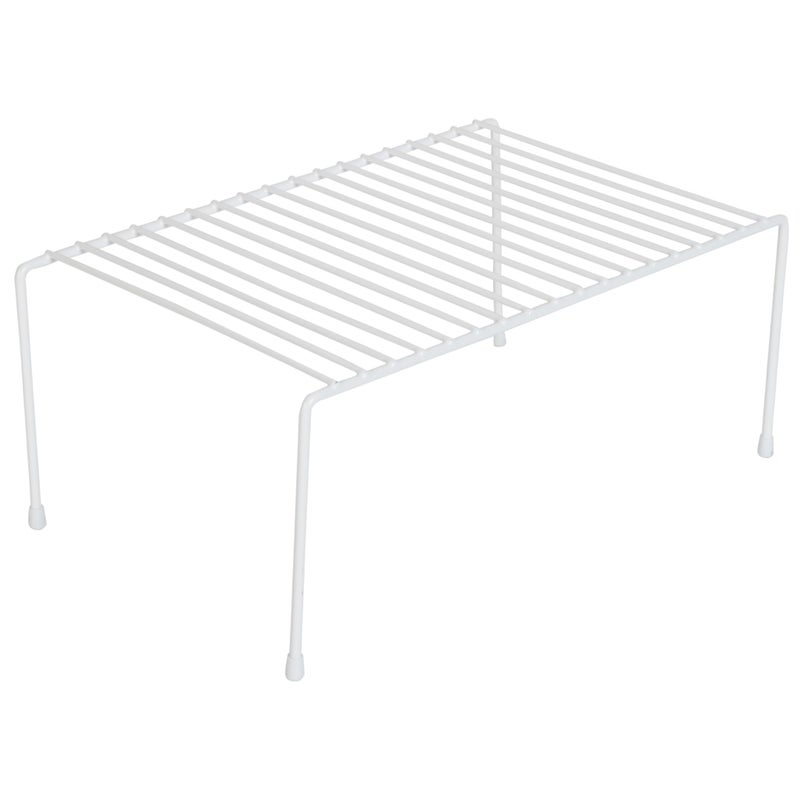 Smart Design Cabinet Storage Shelf Rack - Medium (8.5 x 13.25 Inch) - Steel Metal Wire - Cupboard, Plate, Dish, Counter & Pantry Organizer Organization - Kitchen [White] - Image 2