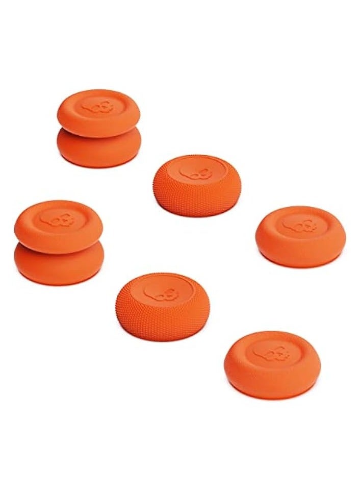 Skull & Co. Skin, CQC and FPS Thumb Grip Set Joystick Cap Analog Stick Cap for Nintendo Switch Pro Controller & PS5 / PS4 / Slim/Pro Controller - Candy Orange, 3Pairs(6pcs)