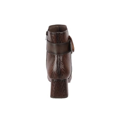 Metro Women Brown Synthetic Ankle-Length Buckle Strap Casual Boots UK/5 EU/38 (31-716) - Image 5