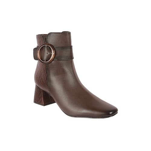 Metro Women Brown Synthetic Ankle-Length Buckle Strap Casual Boots UK/5 EU/38 (31-716) - Image 3