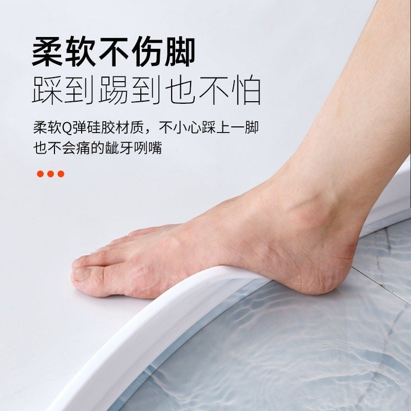 Toilet water retaining strip, bathroom waterproof strip, shower room silicone sealing strip, water retaining strip 2m with glue - Image 5