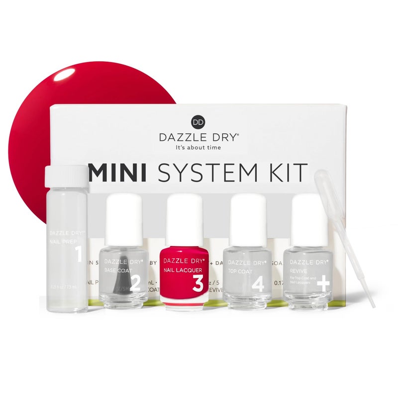 Dazzle Dry Mini Kit 4 Step System - The Duchess, a full coverage bright strawberry pink. (5 Piece Kit / 5 Manicures) - Image 2