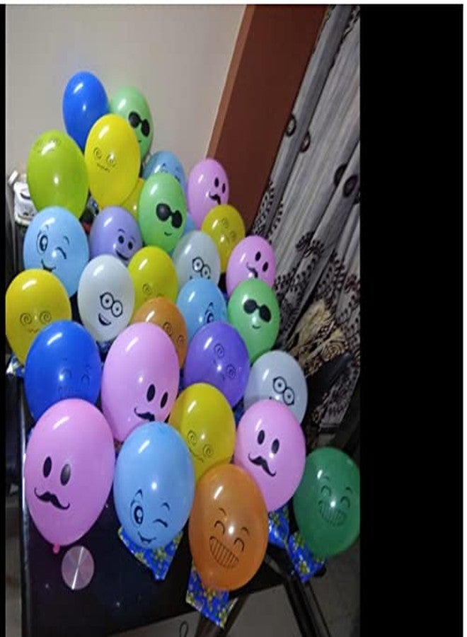 HK Balloons Rubber Emoji Smiley Face Expression Balloons for Kids Birthday Decorations Return Gifts(Multicolor, Pack of 30) - Image 4