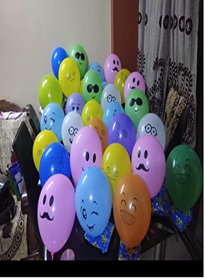 HK Balloons Rubber Emoji Smiley Face Expression Balloons for Kids Birthday Decorations Return Gifts(Multicolor, Pack of 30) - Image 5