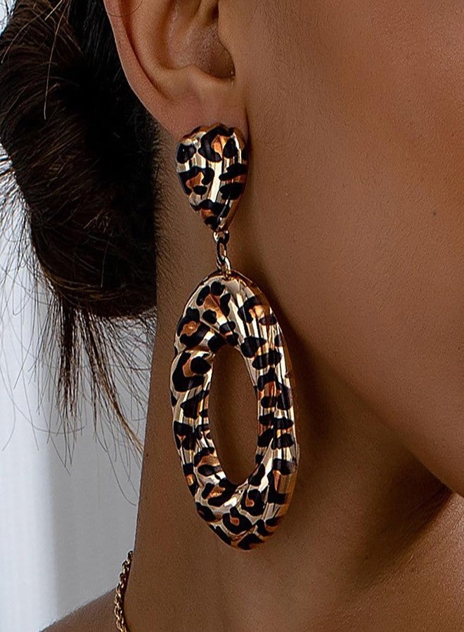 Bmirth Leopard Print Necklace Set Leopard Jewelry Set Vintage Necklace and Earring Sets for Women - Image 5