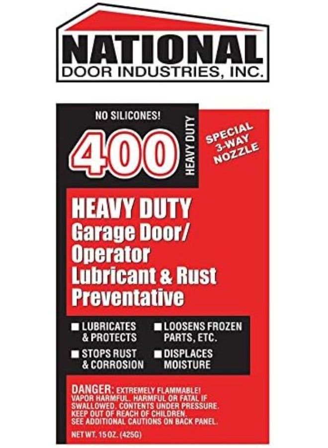 National 400-HD Orange National Heavy Duty Garage Door Operator Lubricant & Rust Preventative 15oz Aerosol Orange NO Silicones - Image 2