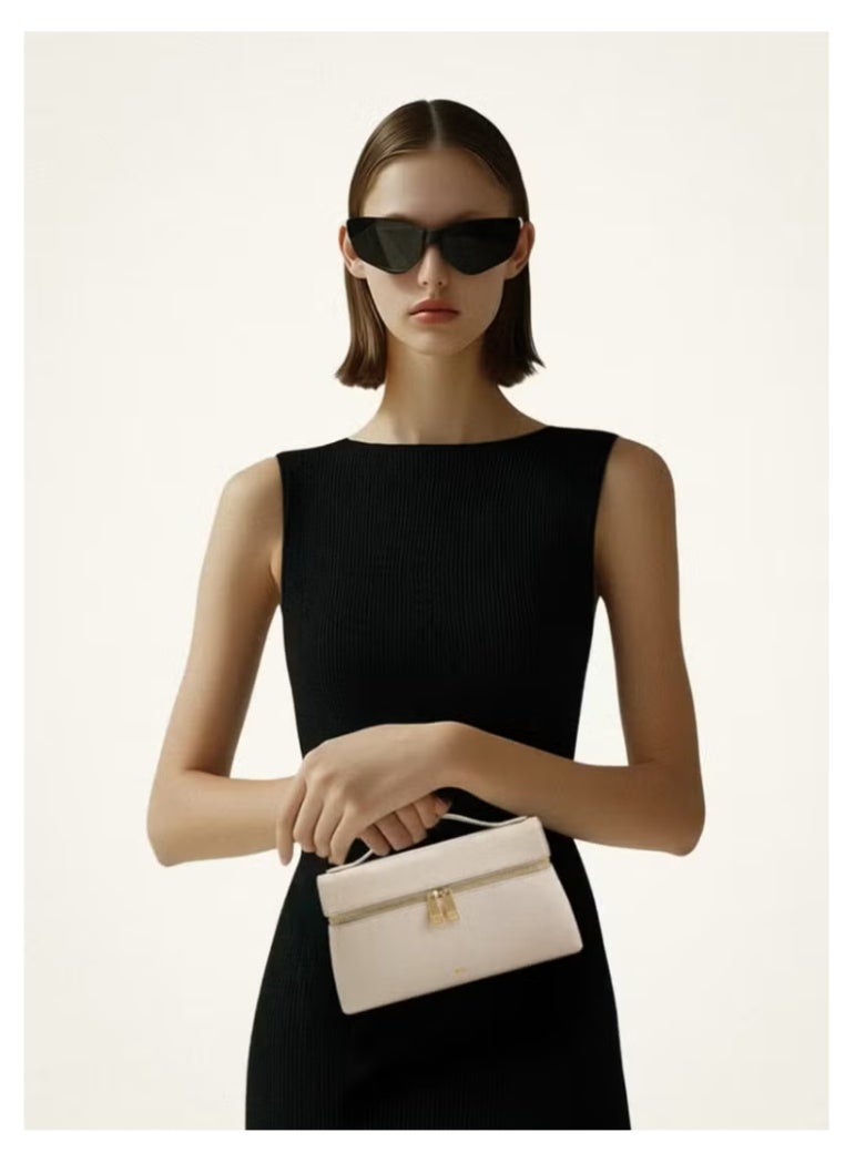 JW PEI ثيا توت مزاج أنيق مربع يدوي التنقل حقيبة اليد المألوفة (أبيض)