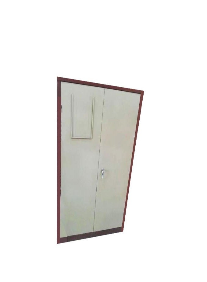 Classic Metal Iron Wardrobe Beige 2 Doors - Image 1