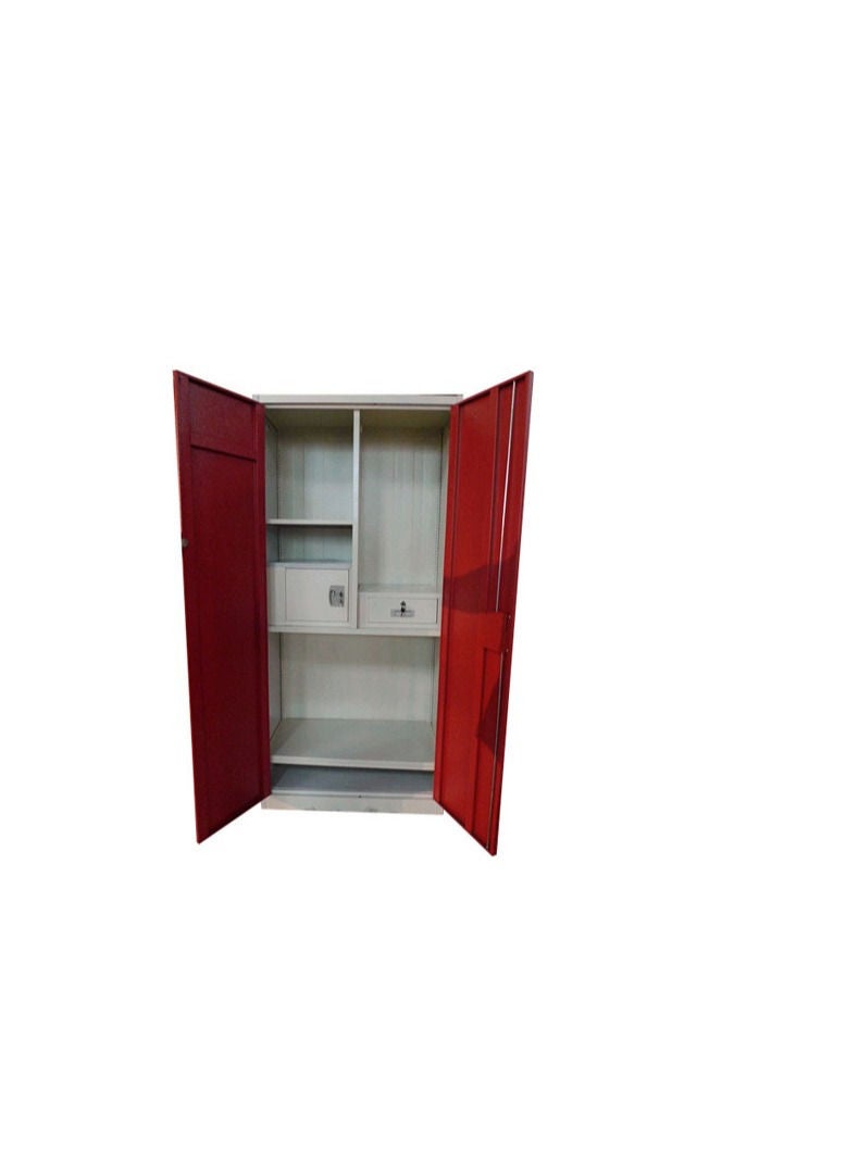Classic Metal Iron Wardrobe Beige 2 Doors - Image 2
