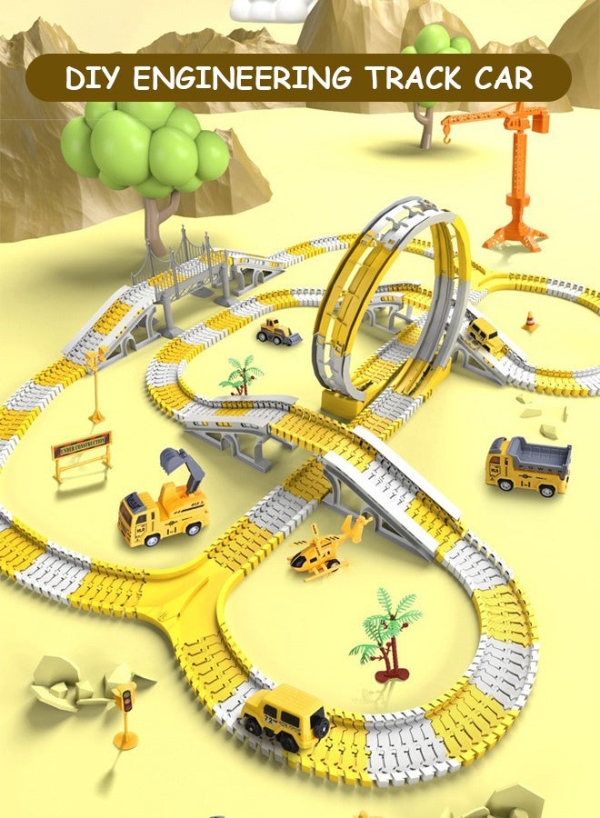 Track Toys Set, Educational DIY Assembled Boy Toys, Rail Car Engineering Toy Car Set  - Image 4