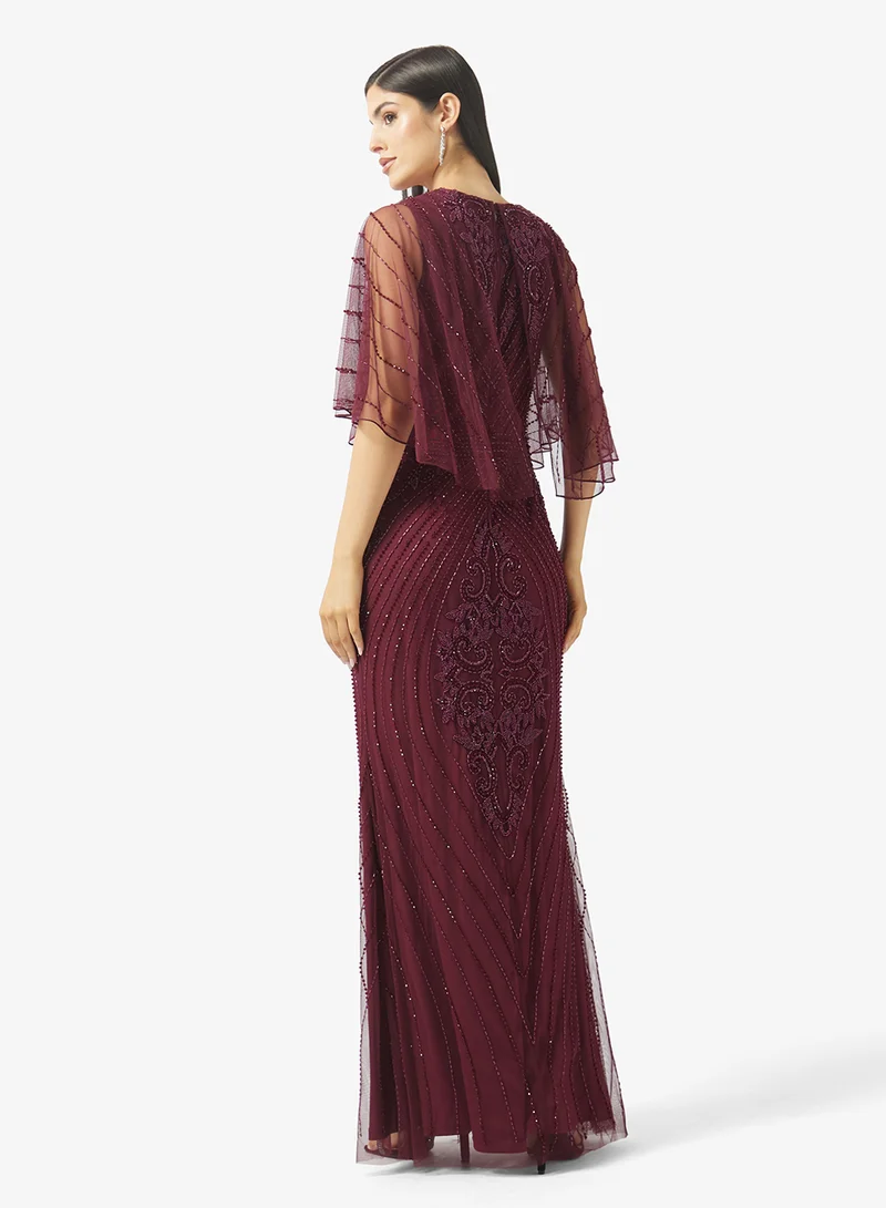 Namshi x Beaded Embellished A Line Gown