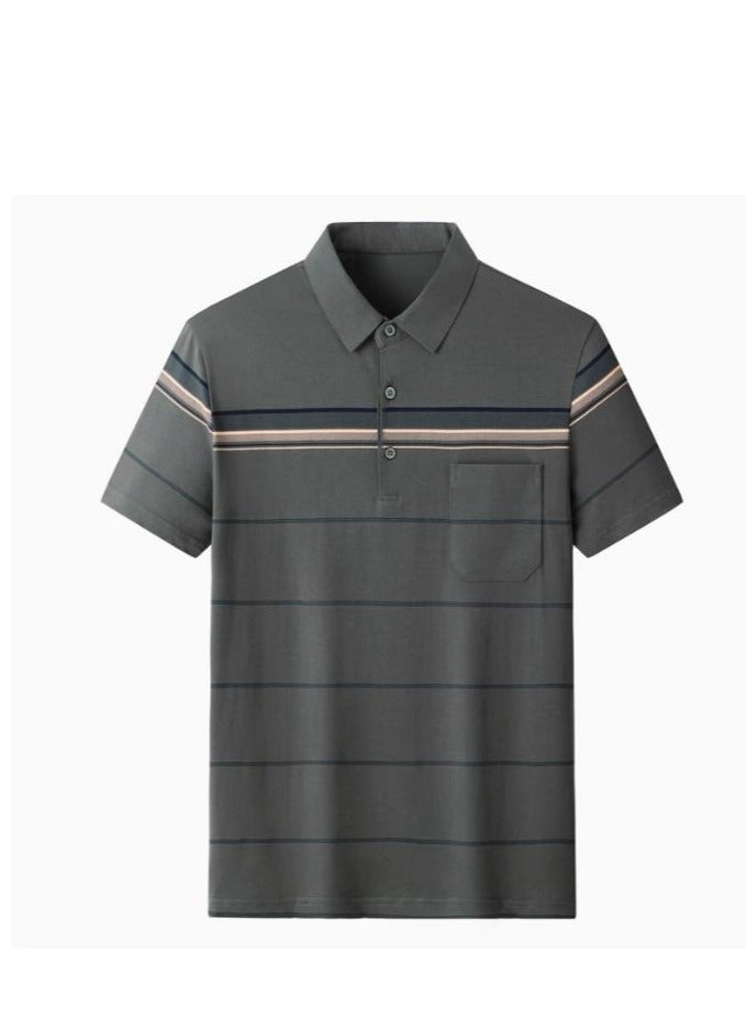 AOKANG Men's Elastic Breathable Short Sleeve Polo - Image 1