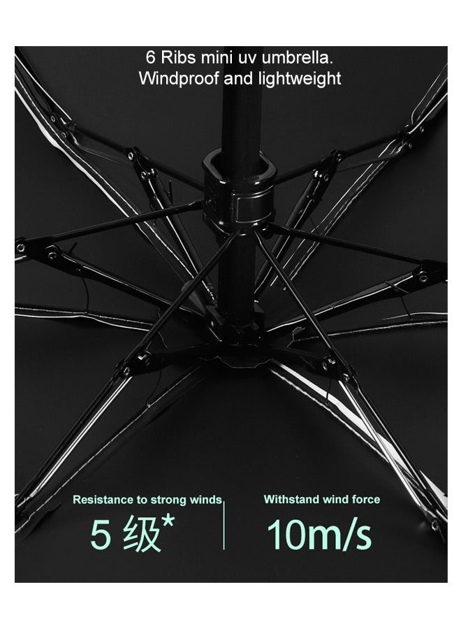 سوفي مظلة صغيرة للحماية من أشعة الشمس فوق البنفسجية، مظلة واقية من الشمس مقاومة للرياح للنساء والأطفال، مظلة صغيرة قابلة للطي للسفر من المطر، مظلة سفر خفيفة الوزن محمولة مع صندوق تخزين - Image 5