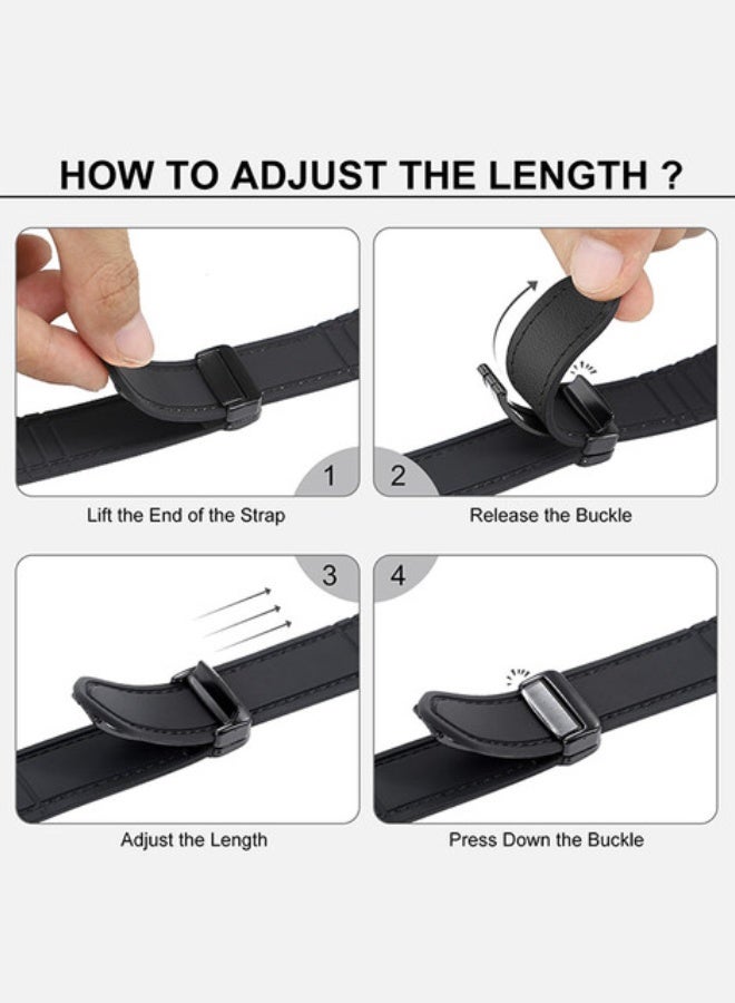 S-Color 20mm Leather Strap Compatible with Galaxy Watch 7 40/47mm/Watch 6 43/47mm/Galaxy Watch 5 Pro 45mm/Watch5 40/44mm/Watch 4 Replacement Band Compatible with Huawei GT2 GT3/42mm Black - Image 5