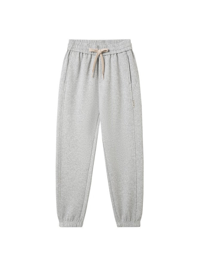 Markless Men's Autumn Winter Knitted Casual Versatile Loose Straight Jogger Pants 4834 Light Gray S - Image 4