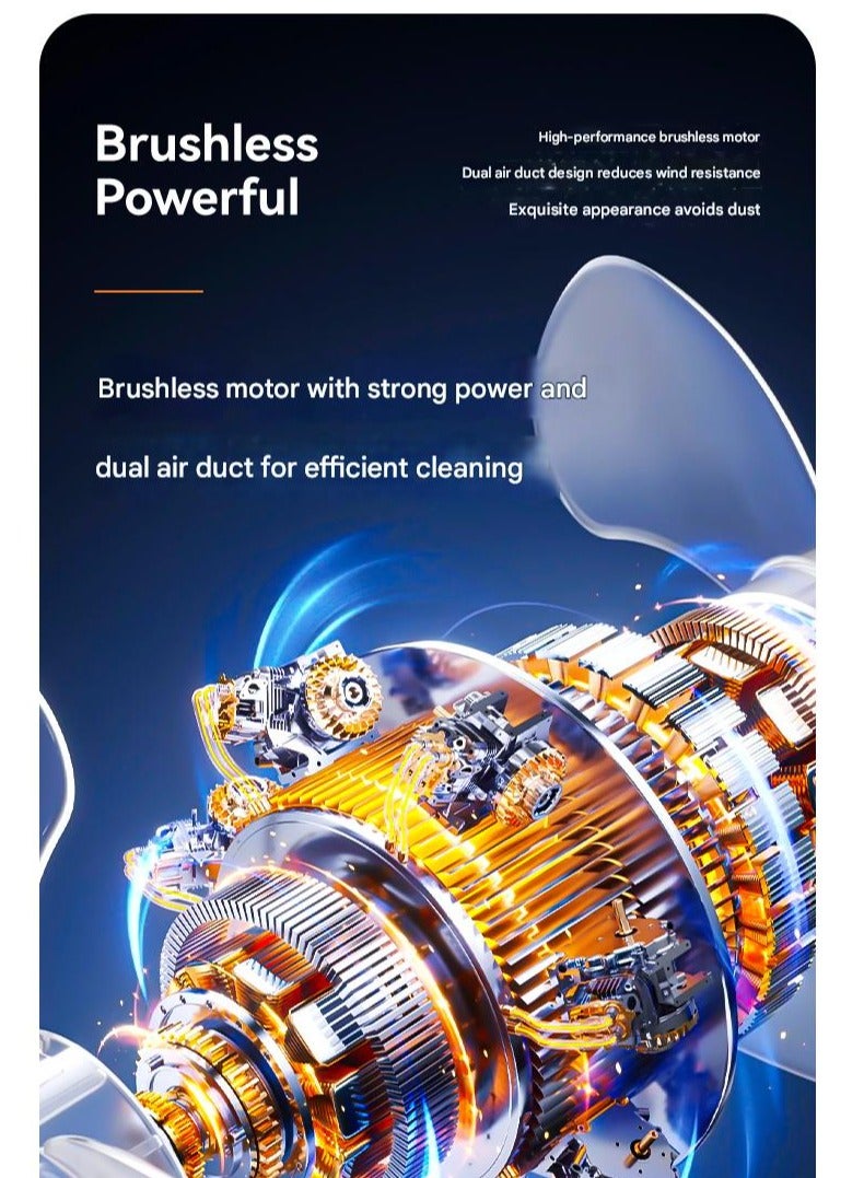 Rich Life Handheld Vacuum Cleaner Cordless | 12000PA Brushless High Suction Power | Rechargeable Car & Home Mini Vacuum | Wireless | Grey - Image 4