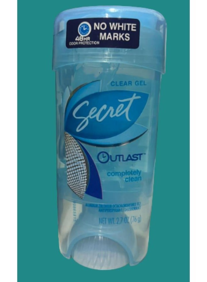 Secret Outlast Antiperspirant-Deodorant Clear Gel Completely Clean 76g - Image 2