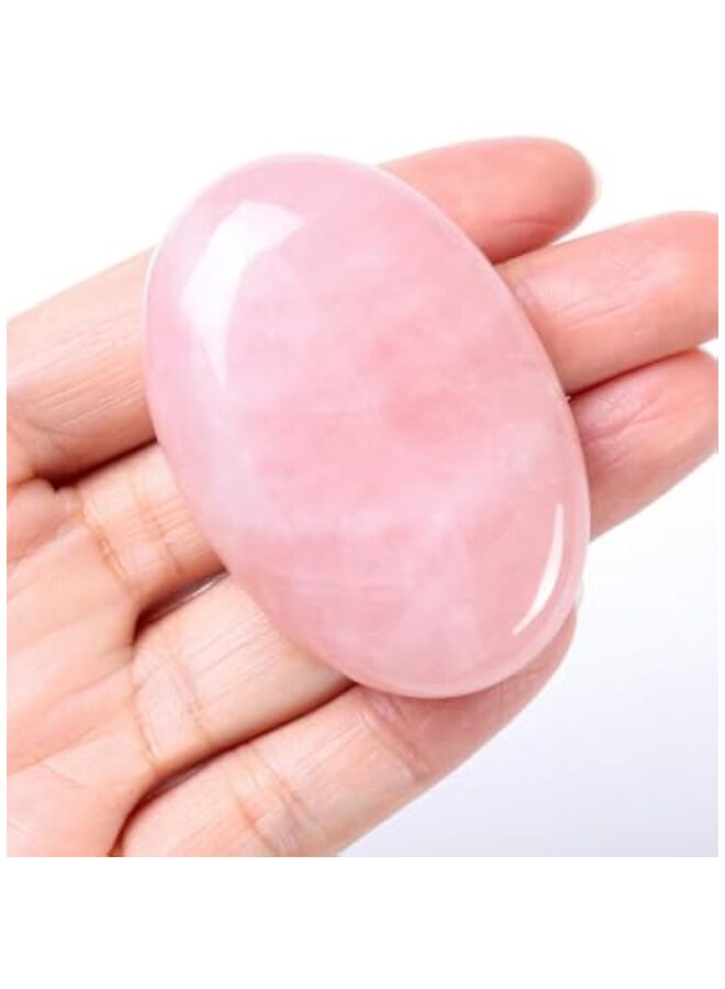chenmay حجر الكوارتز الوردي، حجر النخيل، كريستال طبيعي، شاكرا ريكي، مصقول، شفاء الحب، حجر القلق، بلورات بيضاوية الشكل، لعلاج القلق وتخفيف التوتر - Image 2
