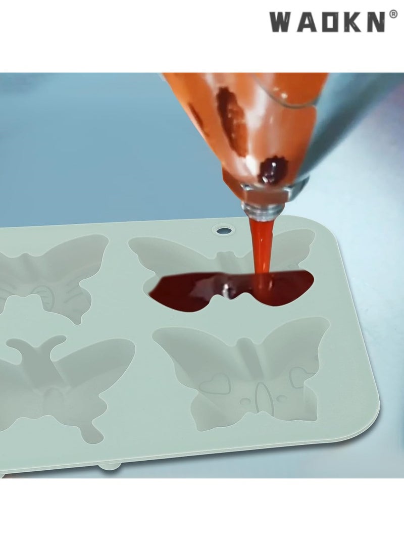 WAOKN Special Offer on Silicone Baking Molds: Including Blue & Pink Butterfly Chocolate Molds, Baking Molds, and Candy Molds for Delicious Desserts，2PCS  - Image 2