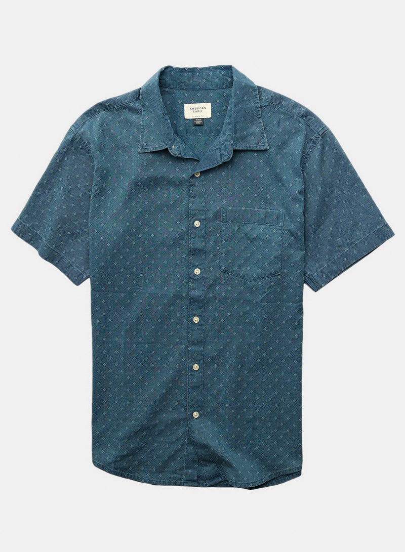 American Eagle AE Short-Sleeve Button-Up Shirt - Image 3