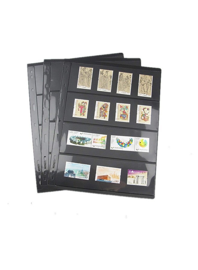 MUDOR Stamp Pages For Stamp Album Binder 10 Sheet (20 Page) 4 Rows Pages For Stamp Collectors Professional Pack (4 Rows) - Image 1