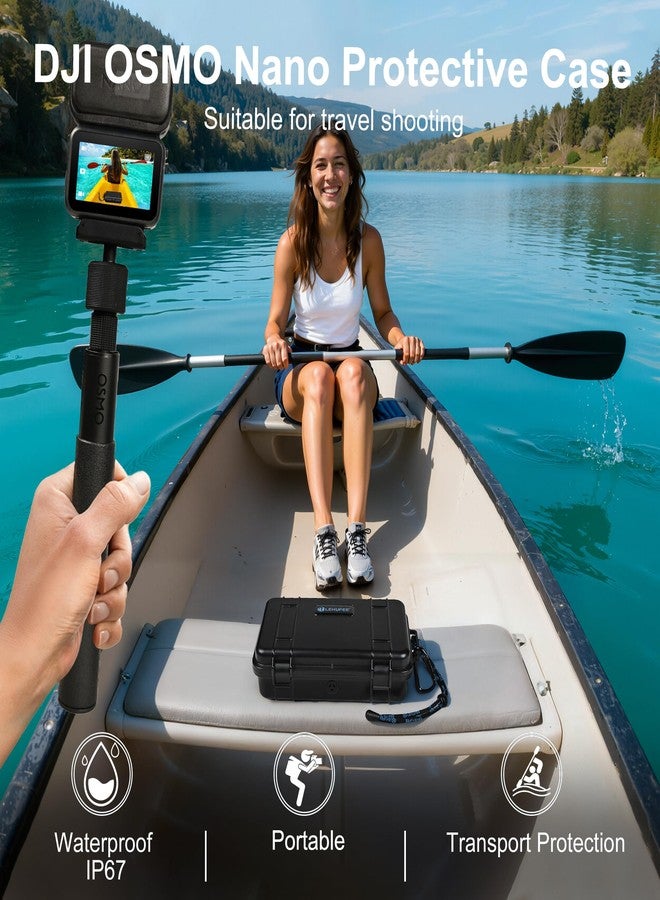 Lekufee Travel Waterproof Hard Case for DJI Osmo Nano Camera, Standard Combo, and Accessories - Black(Bag & Case Only) - Image 5
