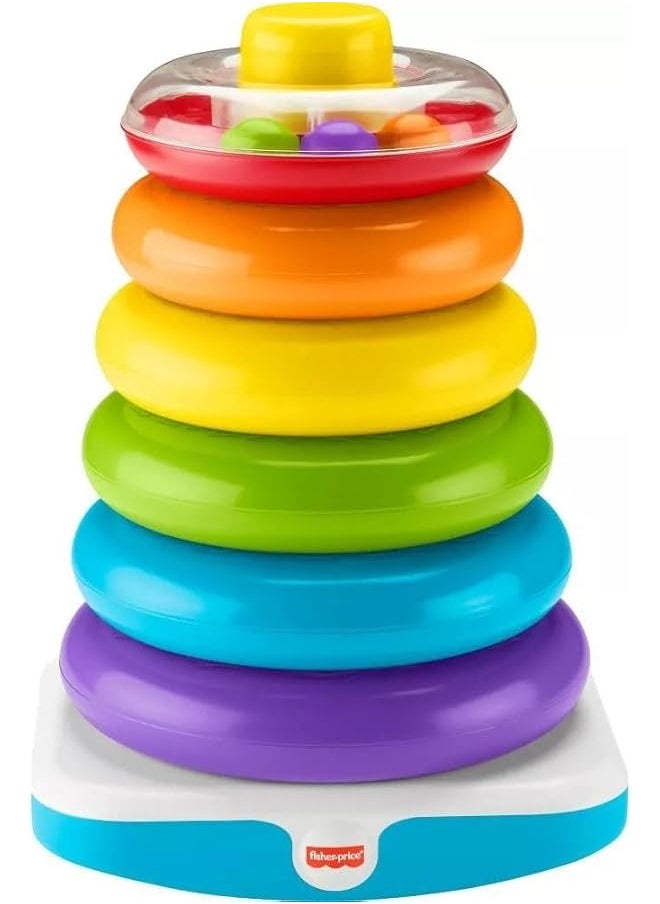 Fisher-Price - Giant Rock A Stack Baby Toy 14 Plus Inches Tall Multi Color Ring Stacking Toy For Infants And Toddlers - Image 1