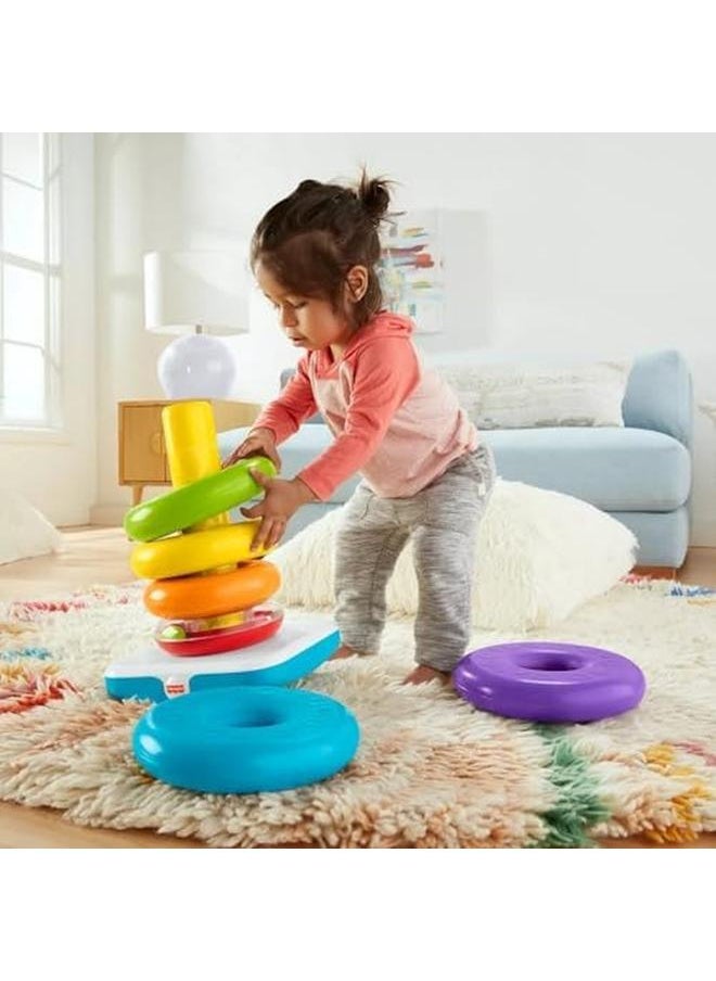 Fisher-Price - Giant Rock A Stack Baby Toy 14 Plus Inches Tall Multi Color Ring Stacking Toy For Infants And Toddlers - Image 1