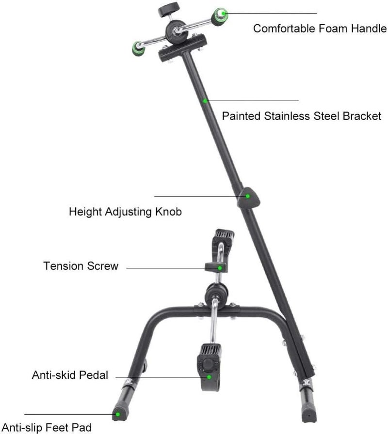 klarako Exercise Bike, Adjustable Pedal Exerciser Bicycle Hand Arm Leg Peddler Indoor Cycling Fitness Equipment with Non-slip Feet Pad and Pedal for Seniors Elderly Home Gym Total Body Workout - Image 4