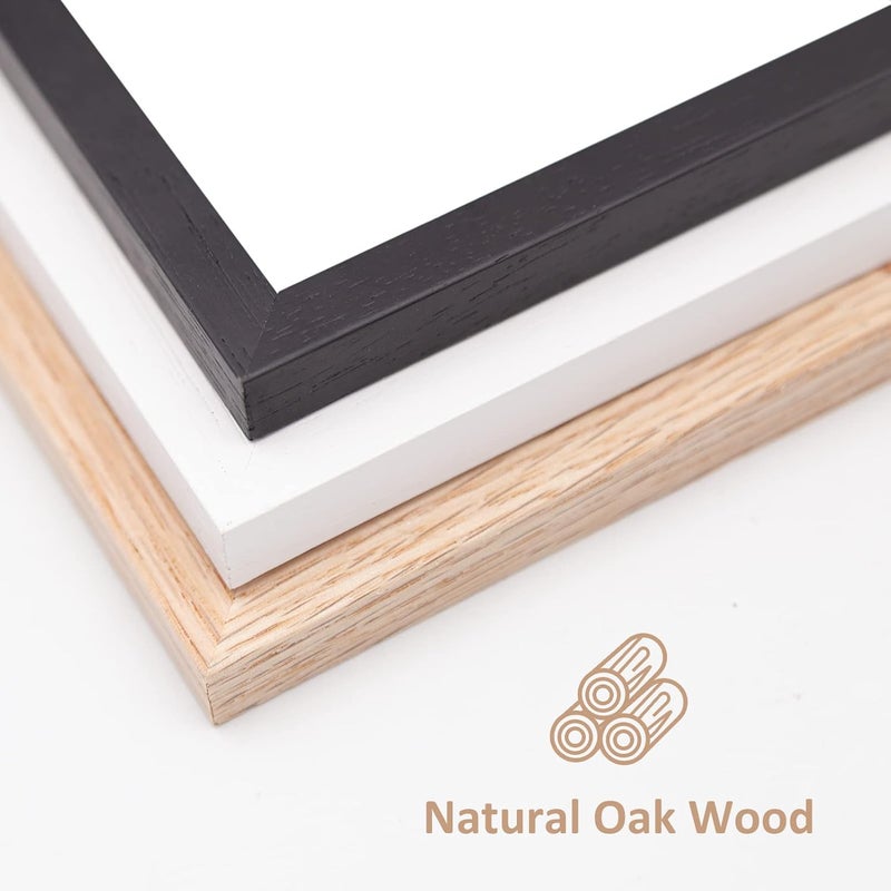 ATOBART 8x10 Eiche Naturholz Fotorahmen, 6-Pack Bilderrahmen Real Glass Front Wand Hängende Galerie für Wand und Tabletop Display, Satz von 6 - Image 5