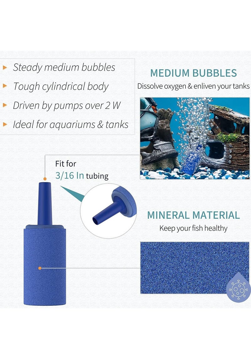 Air Stones, Aquarium 1 Inch Air Stone Cylinder Blue Bubble Diffuser Release Tool for Nano Air Pumps Small Buckets and Fish Tanks, 12 Pack  - Image 4