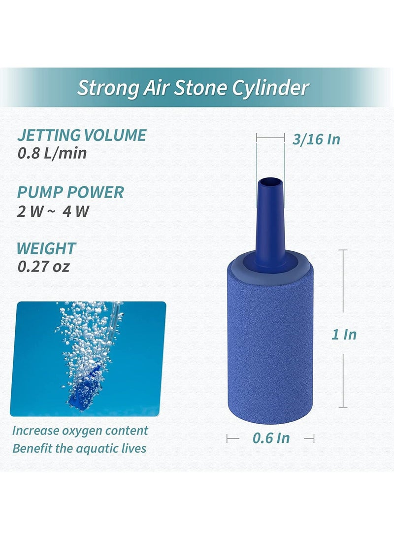 Air Stones, Aquarium 1 Inch Air Stone Cylinder Blue Bubble Diffuser Release Tool for Nano Air Pumps Small Buckets and Fish Tanks, 12 Pack  - Image 3