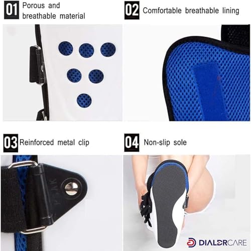 DIALDRCARE Fixation Fracture Ankle Foot Stabilizer Boot Protector Shoe Sprain Support (White) (L, LEFT) - Image 2