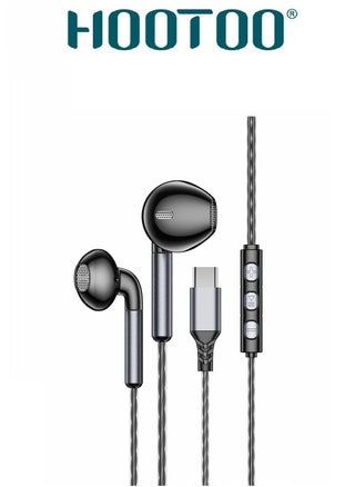 Type-C wired headphones, high-definition, powerful headphones with a clear and pure microphone, 1-meter headphones, equipped with buttons to lower and raise the volume and stop, headphones compatible with iPhone, Samsung, Huawei, Xiaomi and other devices. Black - pzsku/Z8F408A8FD496516AD0B4Z/45/_/1730565640/23012db7-e197-4a27-80db-f3bb20388801