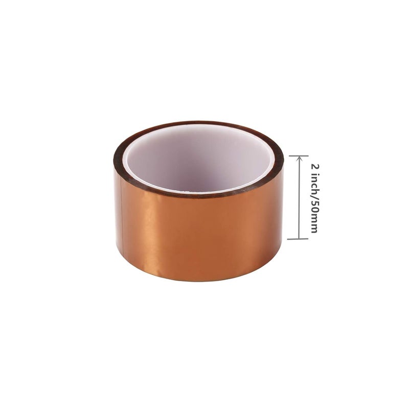 TXINLEI High Temperature Tape, 2 inch (50mm) X 108 FT (33M) Polyimide Resistant Tape Silicone Adhesive for 3D Print Platform, Soldering, - Image 2